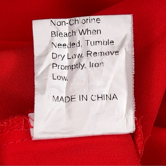 Medium Red Short Sleeve Blouse Shein Retro Classic Roomy Fit - Picture 13 of 13